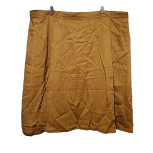 J Crew Drapey Wrap Skirt Twill Business Career Capsule Basic Size 22 Camel Brown